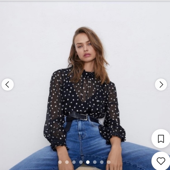 🇺🇸 Zara Sheer Floral Blouse - Picture 3 of 7